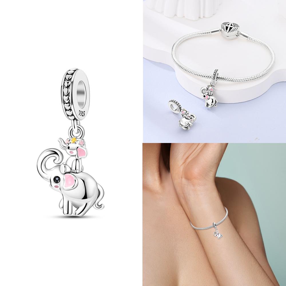 Изысканные животные Светлячок Синий бант Бусины-дельфины Подходят для браслетов-шармов Медь Оригинальное изготовление ювелирных изделий Женские подарки на годовщину