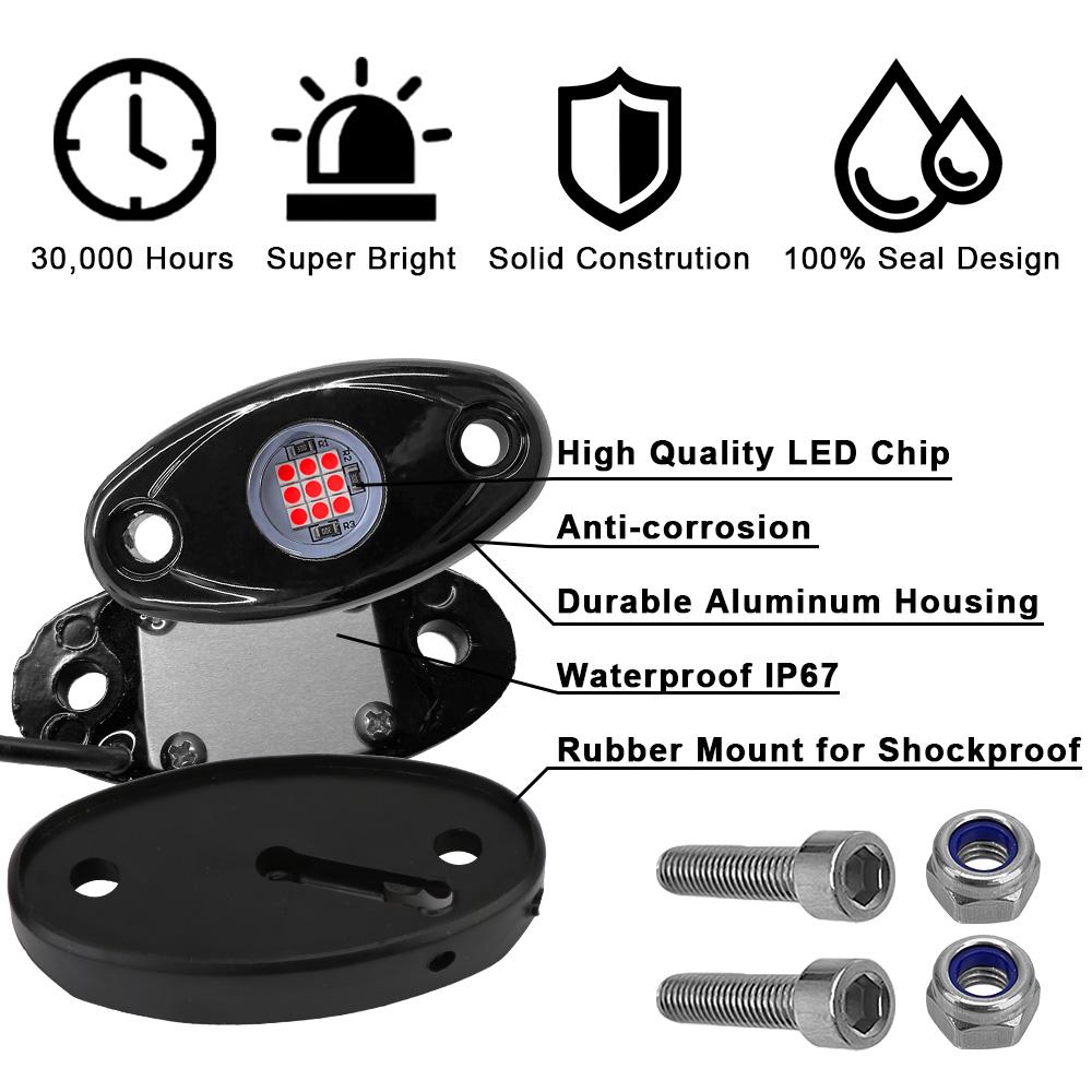 1 пара водонепроницаемых светодиодных рок-ламп для джипа, квадроцикла, внедорожника, автомобиля, грузовика, яхты, трейлера, лампы для подсветки днища