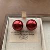 Ankara Red Pearl Earrings Earrings High Personality Versatile Festive Atmosphere Simple Generosity Light Luxury Earrings Women