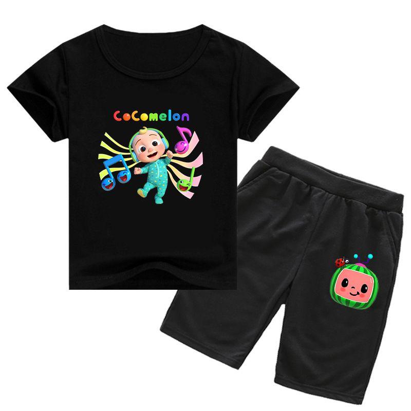 Cocomelon Short Kids Sleeve Tshirt Shorts Boys Girls 2pcs Tops Pants Set Casual
