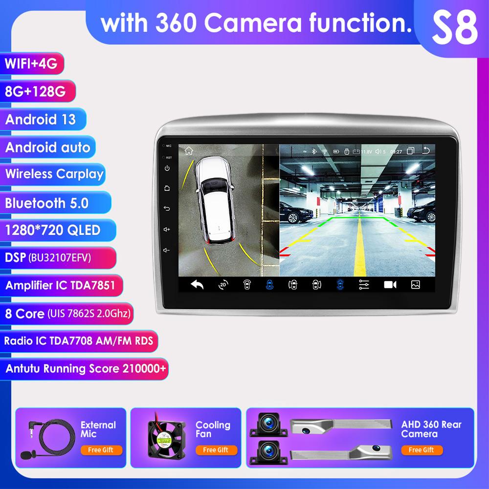 Hizpo 9" Wireless CarPlay Android Auto Car Radio for Lancia Ypsilon 2006 - 2011 Multimedia Wireless Apple CarPlay Smart Intelligent S
