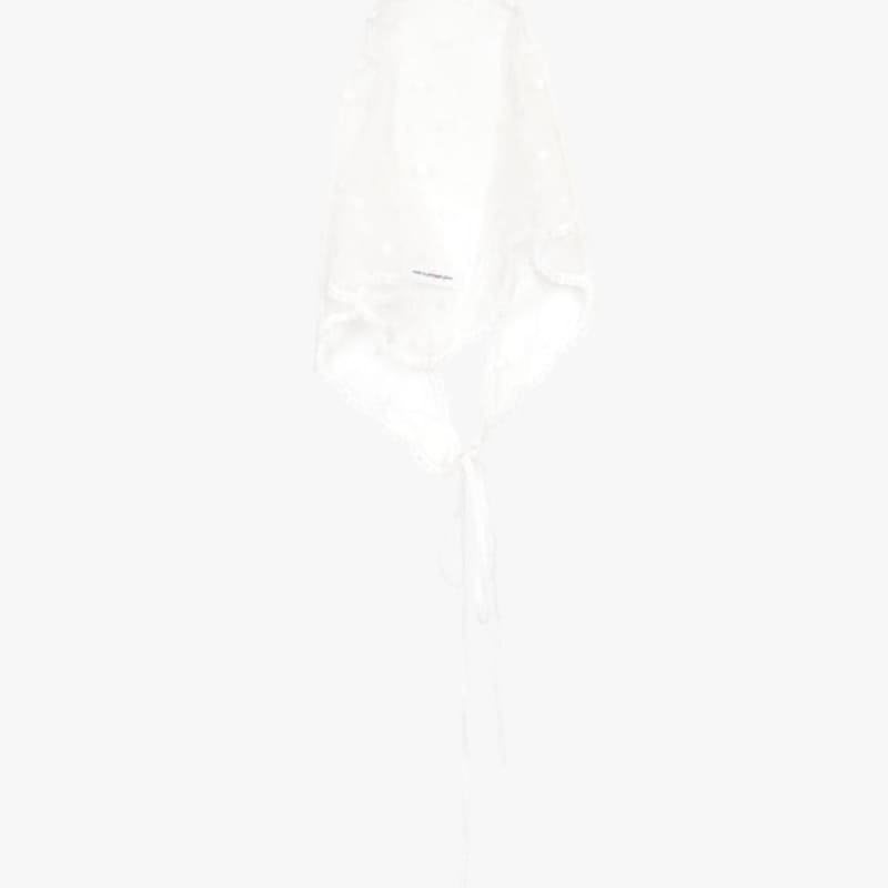 PINK PINEAPPLE SHEER POLKA HEAD SCARF_WHITE