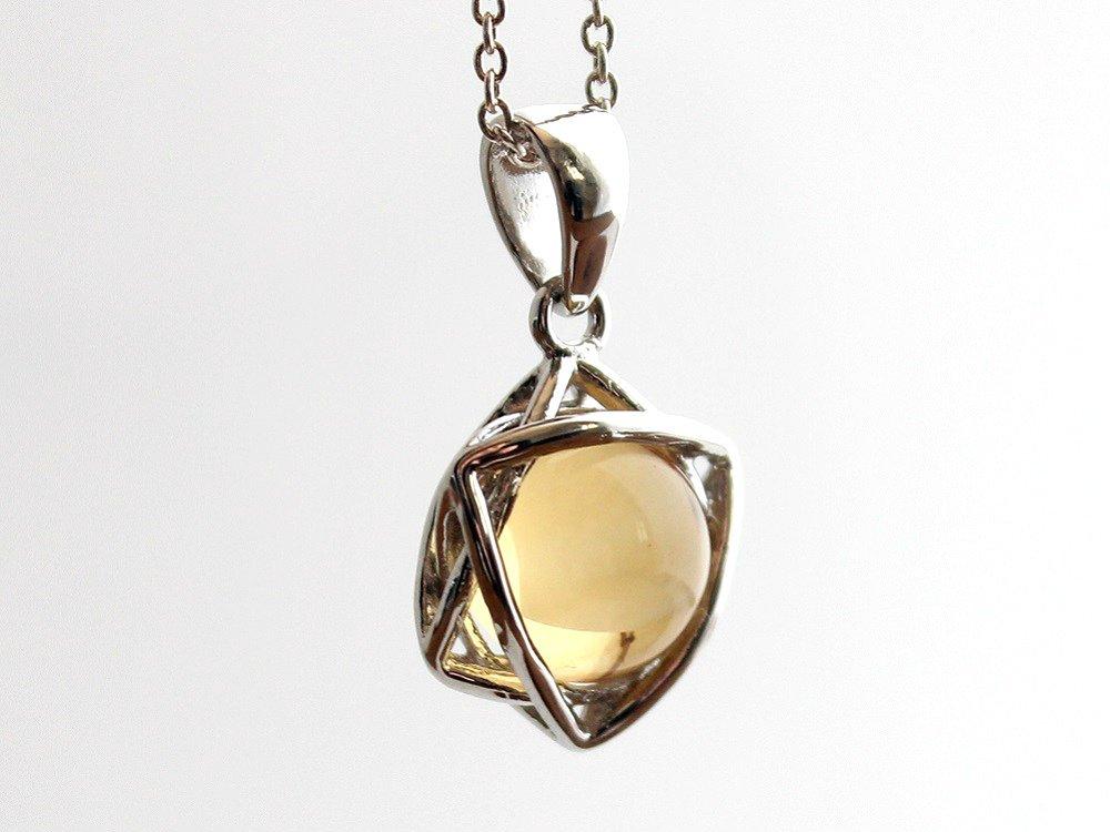 Гексаграмма Звезда Давида Счастливая Звезда Цитрин Цитрин Подвеска Верхняя часть Серебро 925