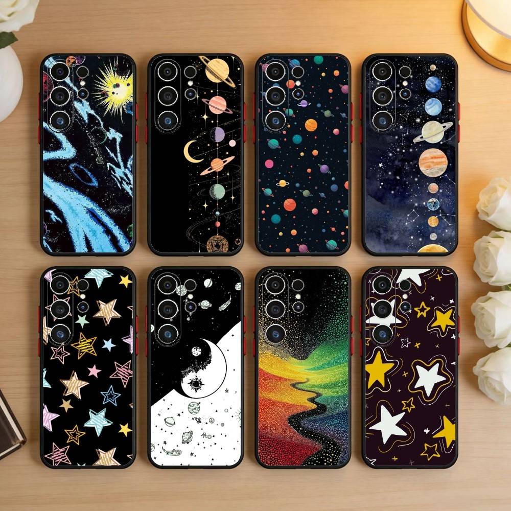 Фантастический пейзаж «Звездная ночь» Чехол для телефона Для Samsung S26,S25,S24,S23,S22,S21,S20,Plus,Fe,Lite,Другие Черный чехол