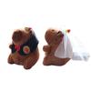 Cute Wedding Dress Capibala Pendant Plush Toy Doll Keychain Bag Accessories Kawaii Doll Plush Keychain Car Key Pendant