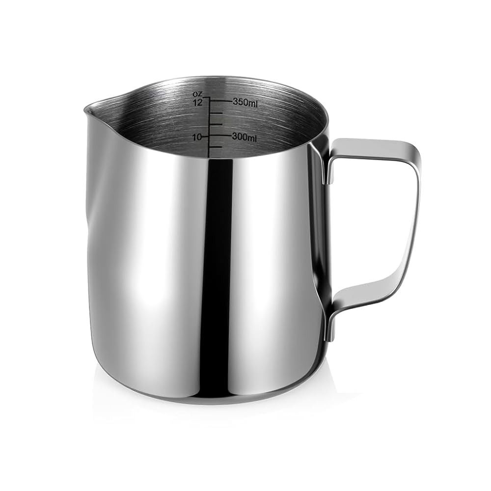 Stainless Steel Coffee Milk Frothing Jug 350ML/600ML Measurement Jug Milk Coffee Cappuccino