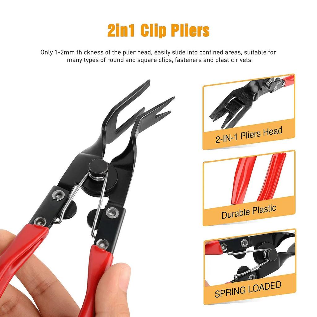 Car Clip Removal Pliers Tools Auto Body Panel Door Fastener Push Pin Trim Removal Tool Kit Automotive Pry Repair Tool Set