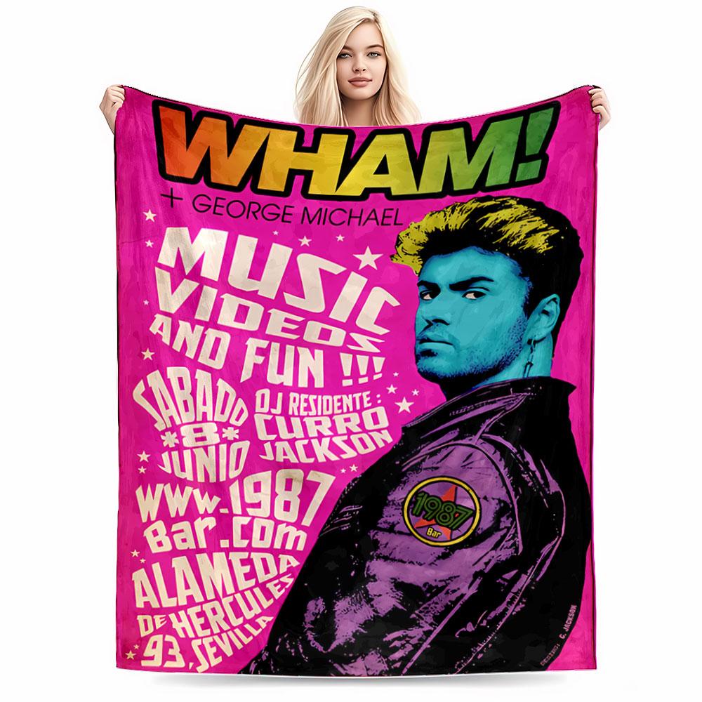 Retro Music Poster Blanket for all seasons blanket lunch break throw gift