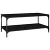 819362 vidaXL Coffee Table Black 100x50x40 Cm Engineered Wood