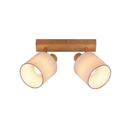 Plafonnier NETTLIFE Plafonnier 2 E14 Bois Massif & Métal