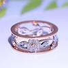 Elegant Women Classics Fashion Flower Plating Zircon Wedding Ring For Timeless Beauty