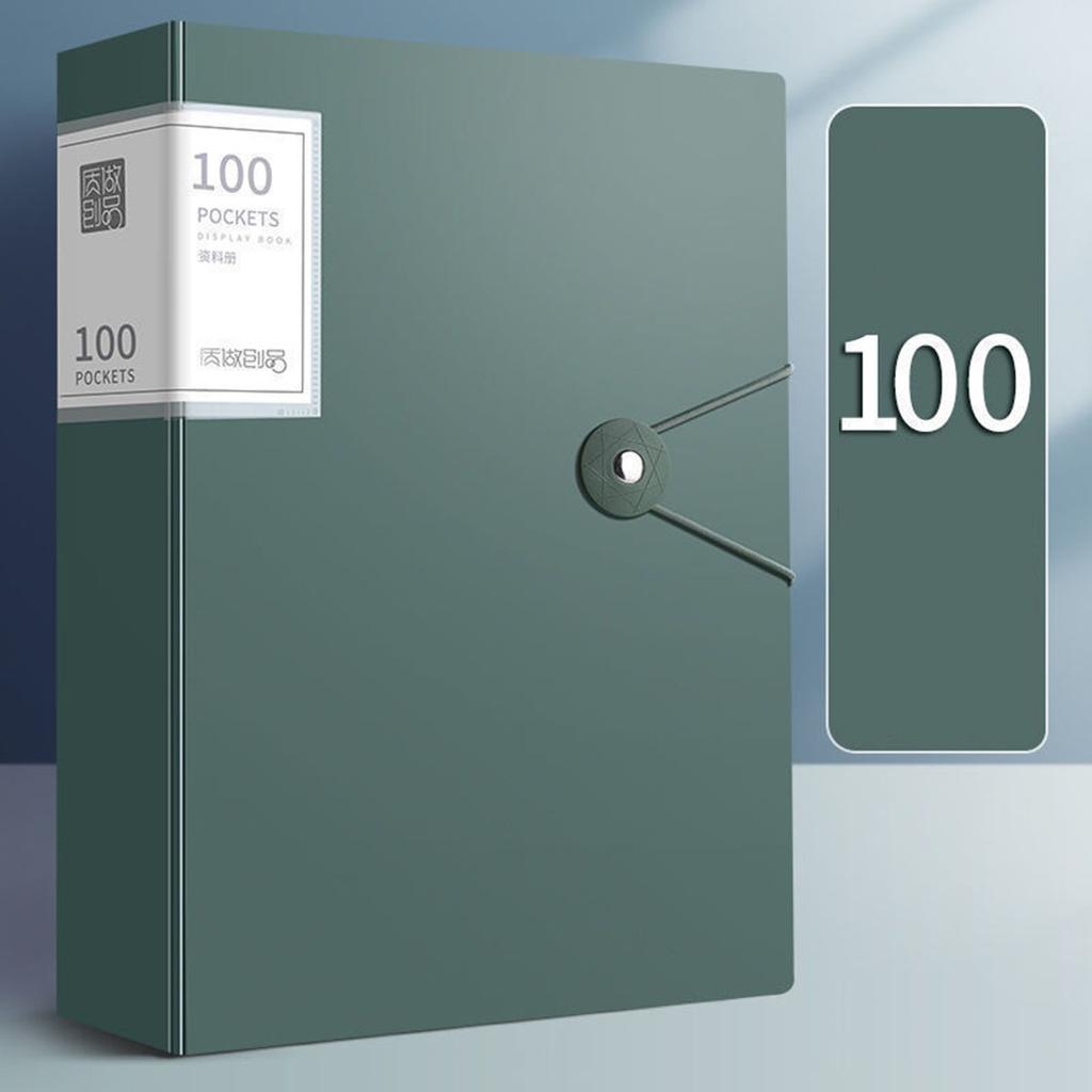 A4 Data Storage Book-100 Pages, Transparent File Pocket Storage and Organization, Document Data Sorting Book, Folder