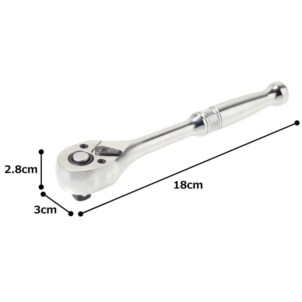 TONE Ratchet Handle Drive Overall 1 piece (Hold Type) RH33K, Size 9.5mm (male), Length 182mm,