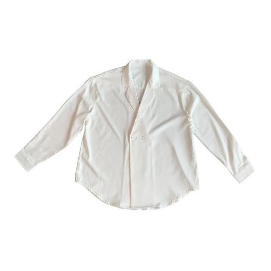 Весенняя мужская рубашка с отложным воротником из ледяного шелка с V-образным вырезом, свободные двойные пуговицы, сплошной цвет