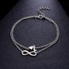 Boho Initial Anklet Heart Infinity Silver Color Ankle Bracelet On Leg Chain 26 Letter Anklets For Women Ankle Beach Foot Jewelry