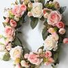35cm Flower Rose Merry Christmas Garland Wreath Home Party Door Hanging Decor