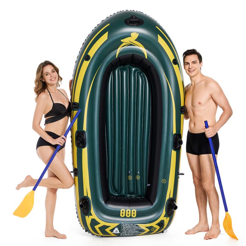 Inflatable Kayak Fishing Boat - Military Green Raft and Dinghy