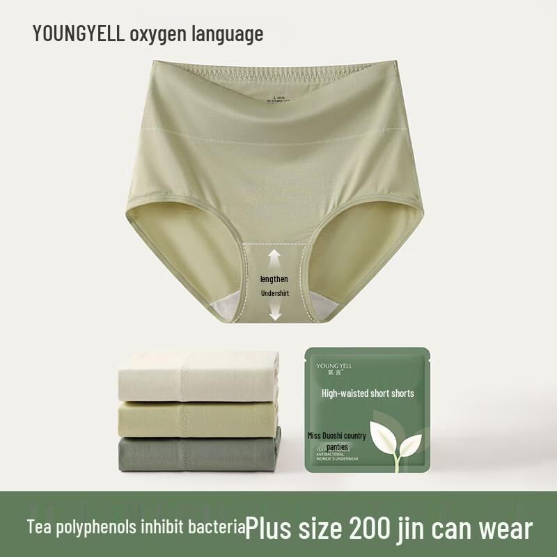 YOUNGYELL Women's High-Waist Modal Antibacterial Underwear 3-Pack
