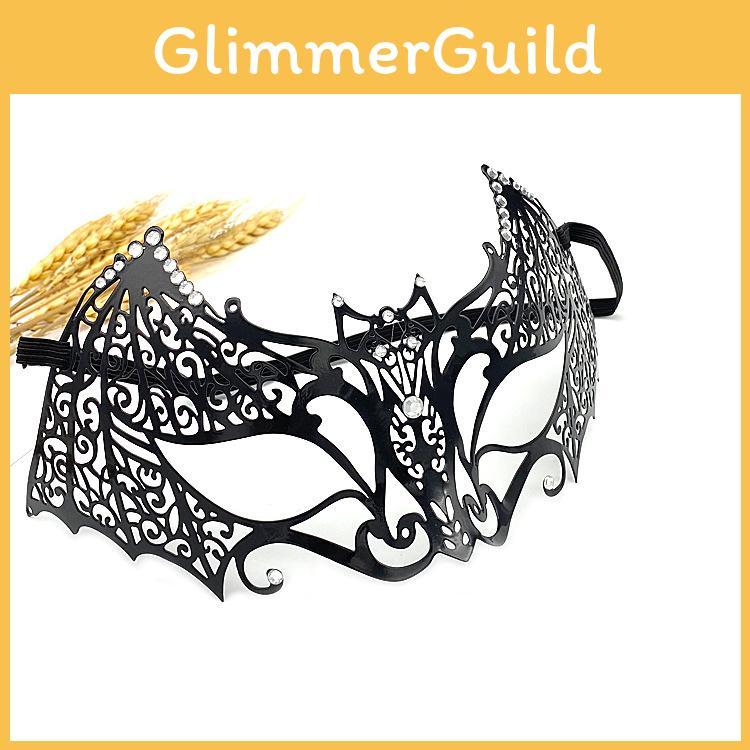 Elegant Black Metal Mask For Cosplay And Party Events With Sexy Halfface Design