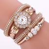 Women Fashion Quartz Wrist Vintage Weave Wrap Watch Bracelet