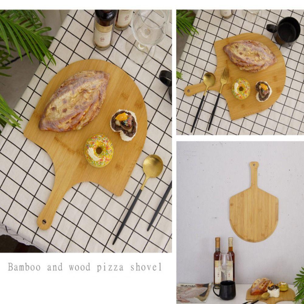 Smooth Long Handle Pizza Peel Nonstick Bamboo Pizza Cutting Board Wooden Pizza Paddle  Pizza