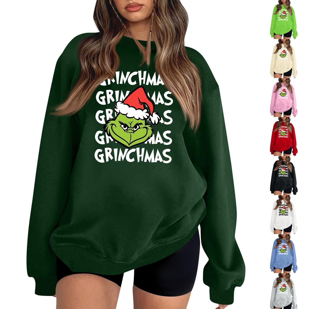 Women's Fashion Casual Print Casual Long Sleeve Round Neck Sweatshirt Top