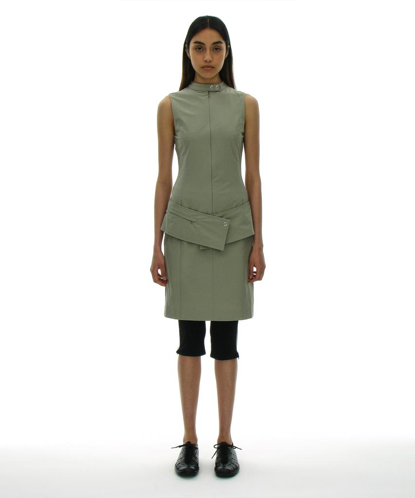 Partimento Woman Minimal Belted Dress_Light Khaki