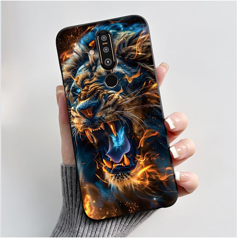 Чехол для телефона Nokia 8.1 Plus / Nokia X71, Чехол для телефона, Узор «Обширные луга с красивыми полевыми цветами», Мягкий черный чехол, Защита от царапин
