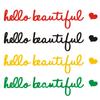 Hello Beautiful Car Rear View Mirror Decal Car Stickers Interior Decor Cute Accessories Gifts For Her Positive Laptop Decal