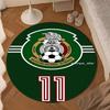1PC rug Mexico Football Team Emblem Round mat Home Decor, Chair rug For livingroom,Bedroom, doormat home decor Birthday Gift Christmas Gifts