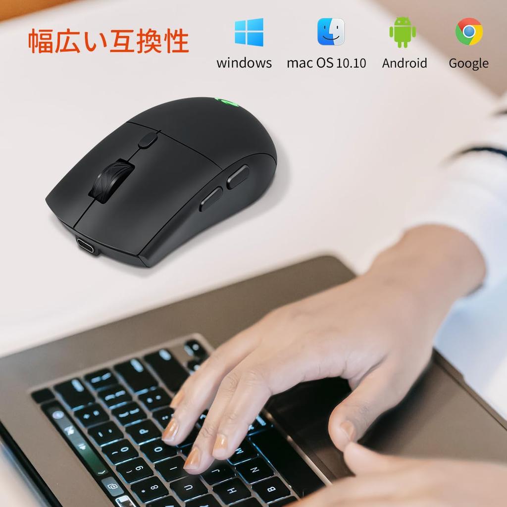 PiMivco Беспроводная Bluetooth Мышь, Беспроводная, Батарея на 2 Месяца, DPI, Эргономичная, Совместимая с Планшетом, Бесшумная, 5.2 и 2.4 ГГц, Перезаряжаемая Type-C, Прибл.. Жизнь,