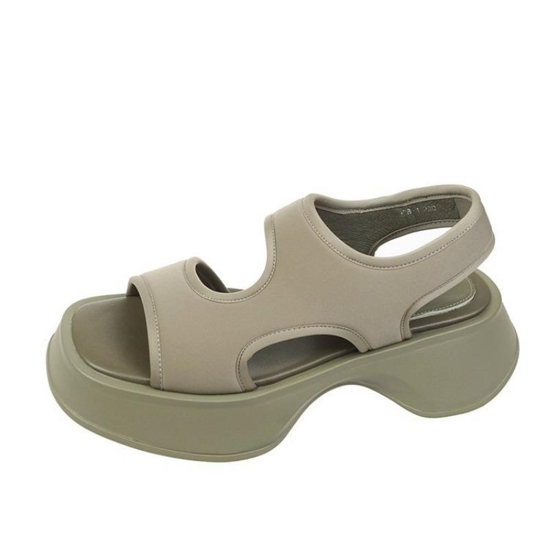 Women Thick Sandals Soled For In Summer 2024 New Fish Mouth Square Toe Hooded Beach Shoes Open Toe Sports Style Casual Sandals