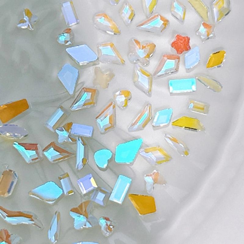100 шт. Плоские стразы для ногтей, Мини-алмазные charms для ногтей, 3D-кристаллические камни, Ювелирные изделия, DIY Маникюр, Декоративные элементы для ногтей