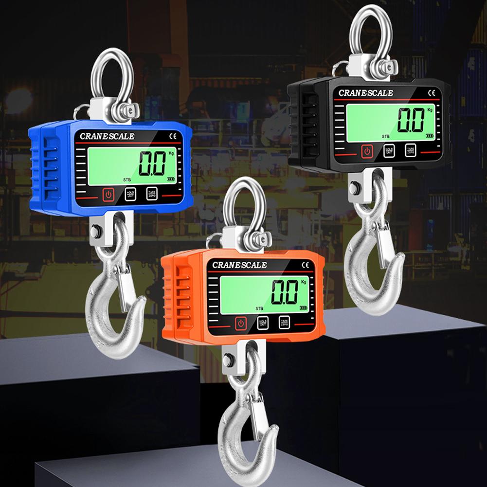 Digital LCD Display 2000kg Crance Scale Portable Electronic Heavy Duty Weight Hook Crane Industrial Grade Weighing Meter