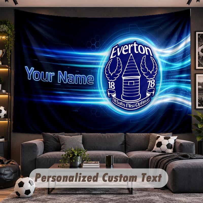 Wall Hanging Tapestry Custom NameEverton FC Pattern Personalized Printed Fabric Wall Decor