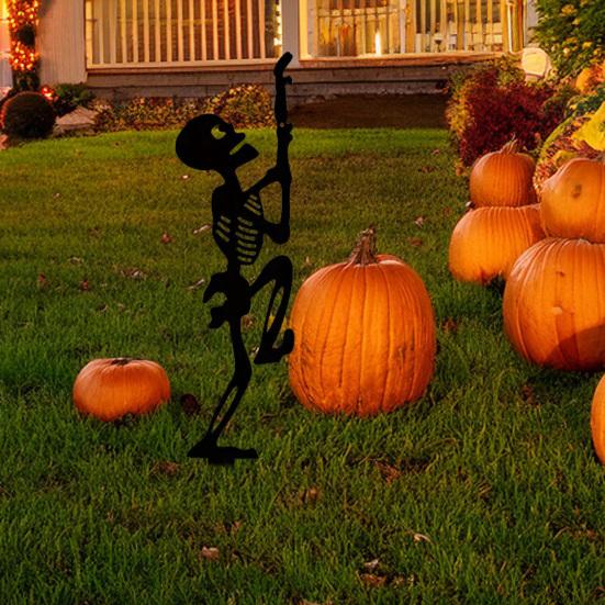 Halloween Skeleton Decorative Garden Stake Weather-proof Metal Outdoor Patio Yard