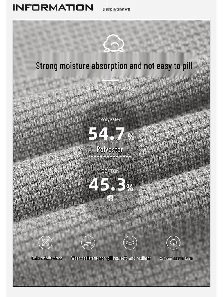 Мужской свитер хенли узором «ананас» 2025