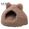 Indoor Cat Sleeping Nest Plush Cave Bed, Warm Enclosed Hideaway, Fluffy Cozy Self Warming Bed for Cold Weather Tent Burrow Cats Small Dogs Pet Sack
