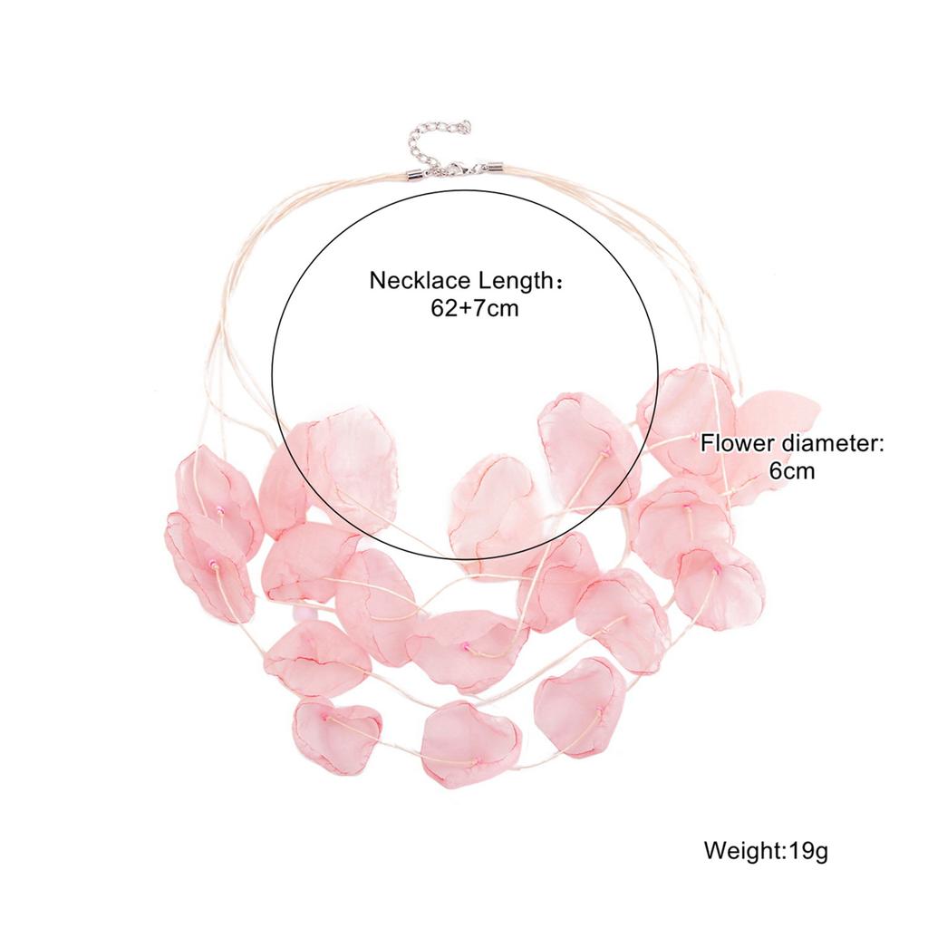 Ожерелье для женщин, аксессуары, преувеличенный темперамент, ожерелье, многослойное кружевное, цветы, сетчатая ткань, лепестки, ожерелье, женское, элегантное ожерелье