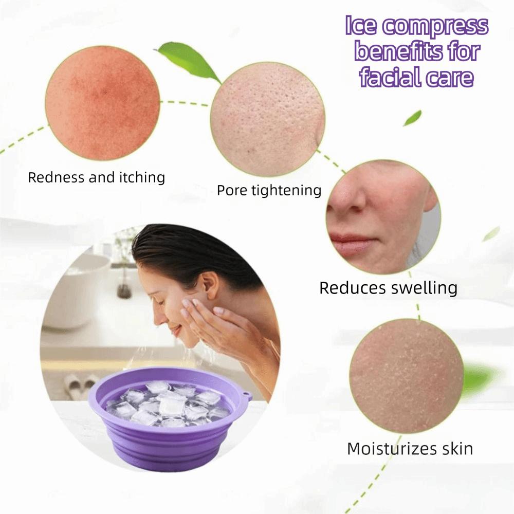 Silicone Ice Bath Washbasin Foldable Ice Washbowl Portable Ice Bath Tub Bucket  for Women Girls