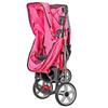 Pet Stroller, Cat/Dog Stroller with 3 Wheel, Strolling Cart, Travel Carrier with Storage Basket + Cup Holder (Pink)