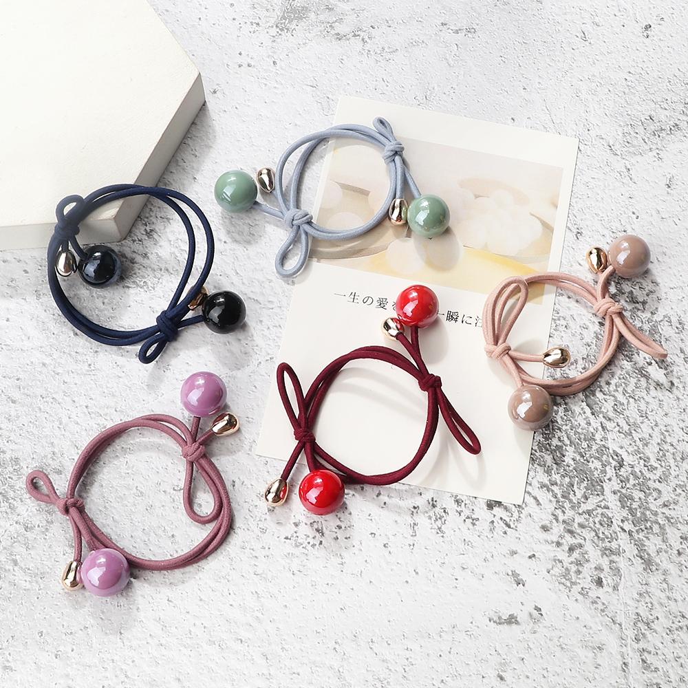Женские резинки для волос с подвеской в виде шарика, корейская мода, эластичная резинка для девочек, милая резинка для волос, держатель-веревка, резинка, аксессуары для волос, подарки