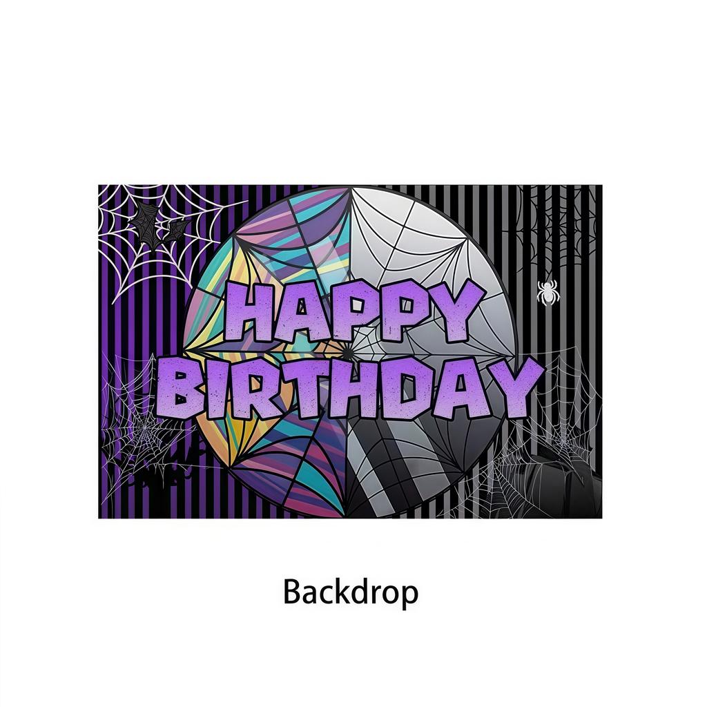 Birthday Party Decorations Supplies Kit Balloons Cups Plates Backdrop Banner Addams Theme Birthday Cake Decor Kids Favor Gifts