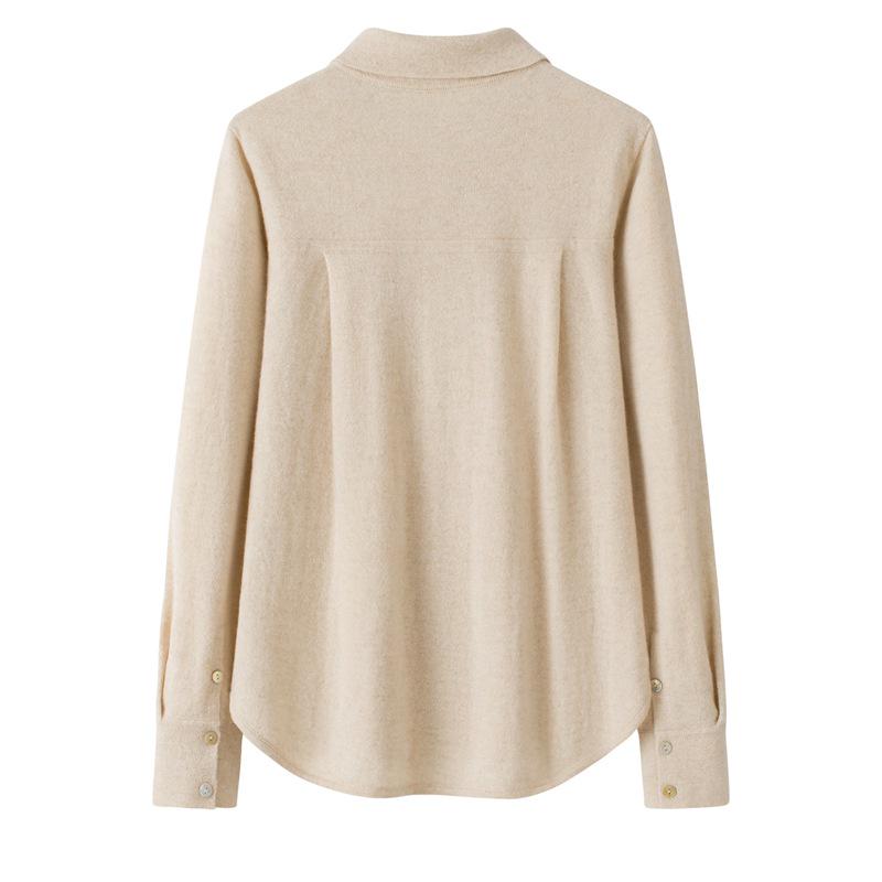 Кардиган из 100% чистого кашемира с расслабленным воротником поло - Свитер средней длины