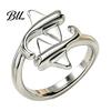 Metal Finger Ring Adjustable Open for Men Women, Golden Silver Plated Statement Ring, Non Tarnish Alloy Jewelry Gift Him Her Women