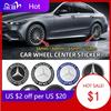 cbtkpv1 For AMG For Mercedes Benz 56mm 60mm 65mm 75mm Car Wheel Center Hub Cap Emblem Sticker For Mercedes Benz W204 W205 W212 W213 W221