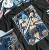 Sunkaku Hizutome Rakuro Character Pattern Tshirt for Men and Women Summer Cotton Comfortable Loose Fashion Short Sleeve Top