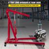 Hydraulic Long Ram Jack, 4 Tons/8818 lbs Capacity, with Single Piston Pump and Flat Base, Manual Cherry Picker with Handle, for Garage/Shop Cranes,