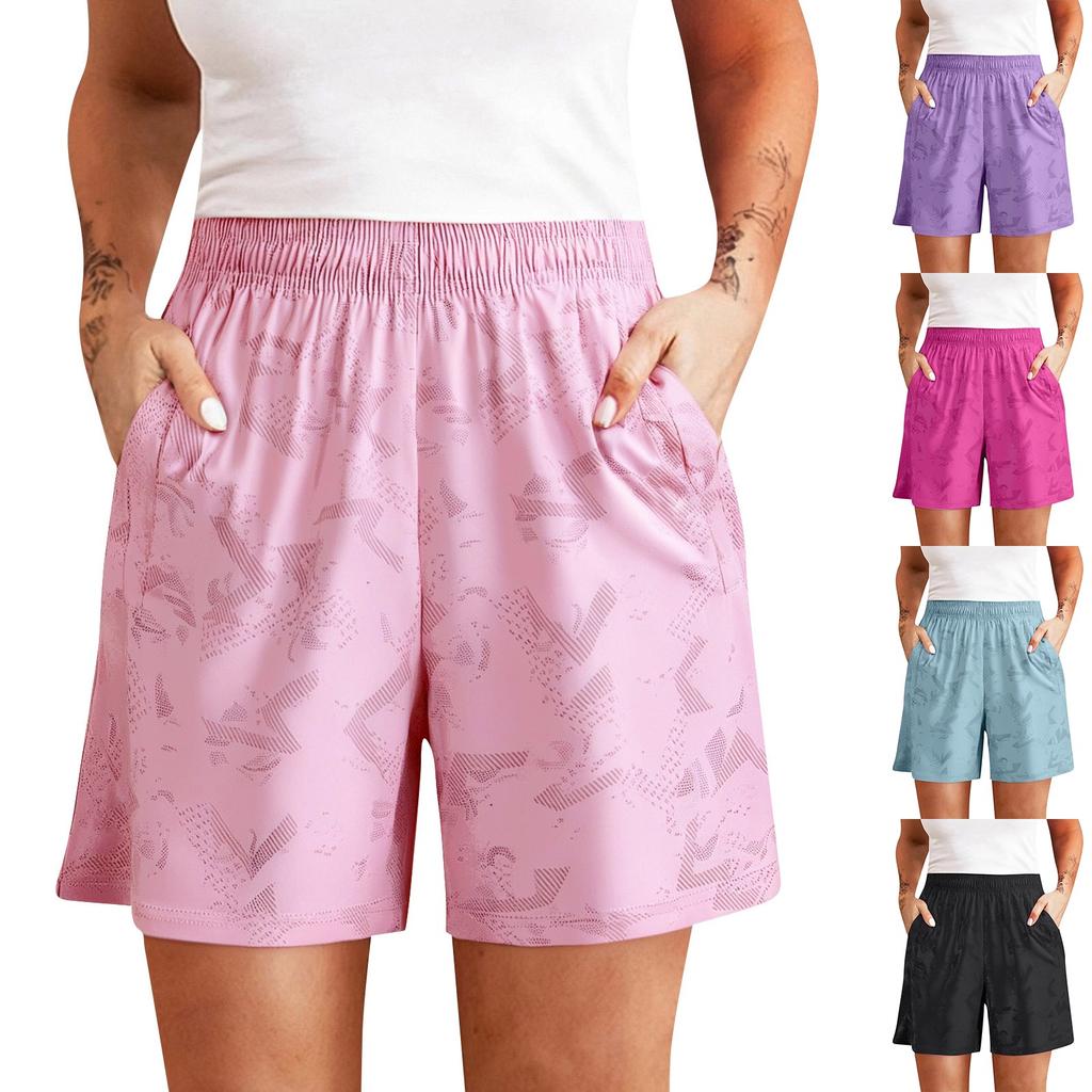 Women's Casual Solid Colour Elastic Waist Straight Casual Pants With Pockets