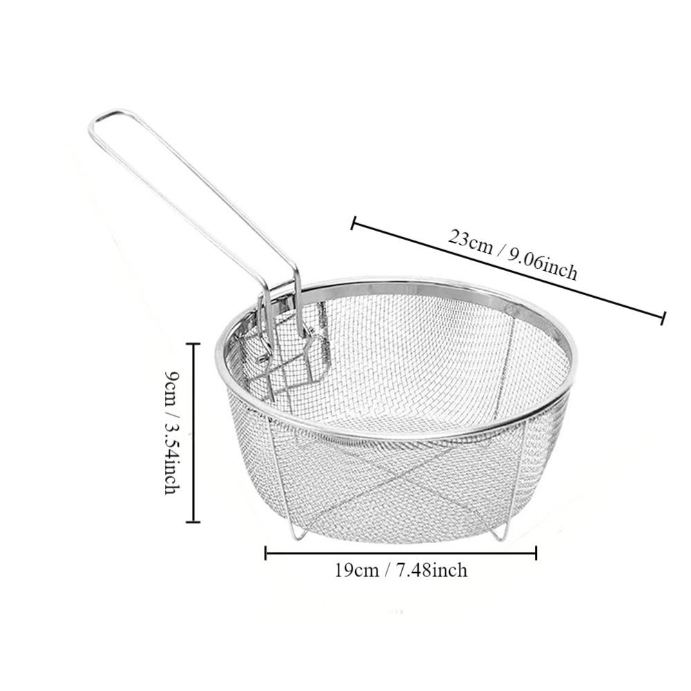 Stainless Steel Fryer Basket Detachable Fryer Strainer Practical Deep Fry Basket  Cooking